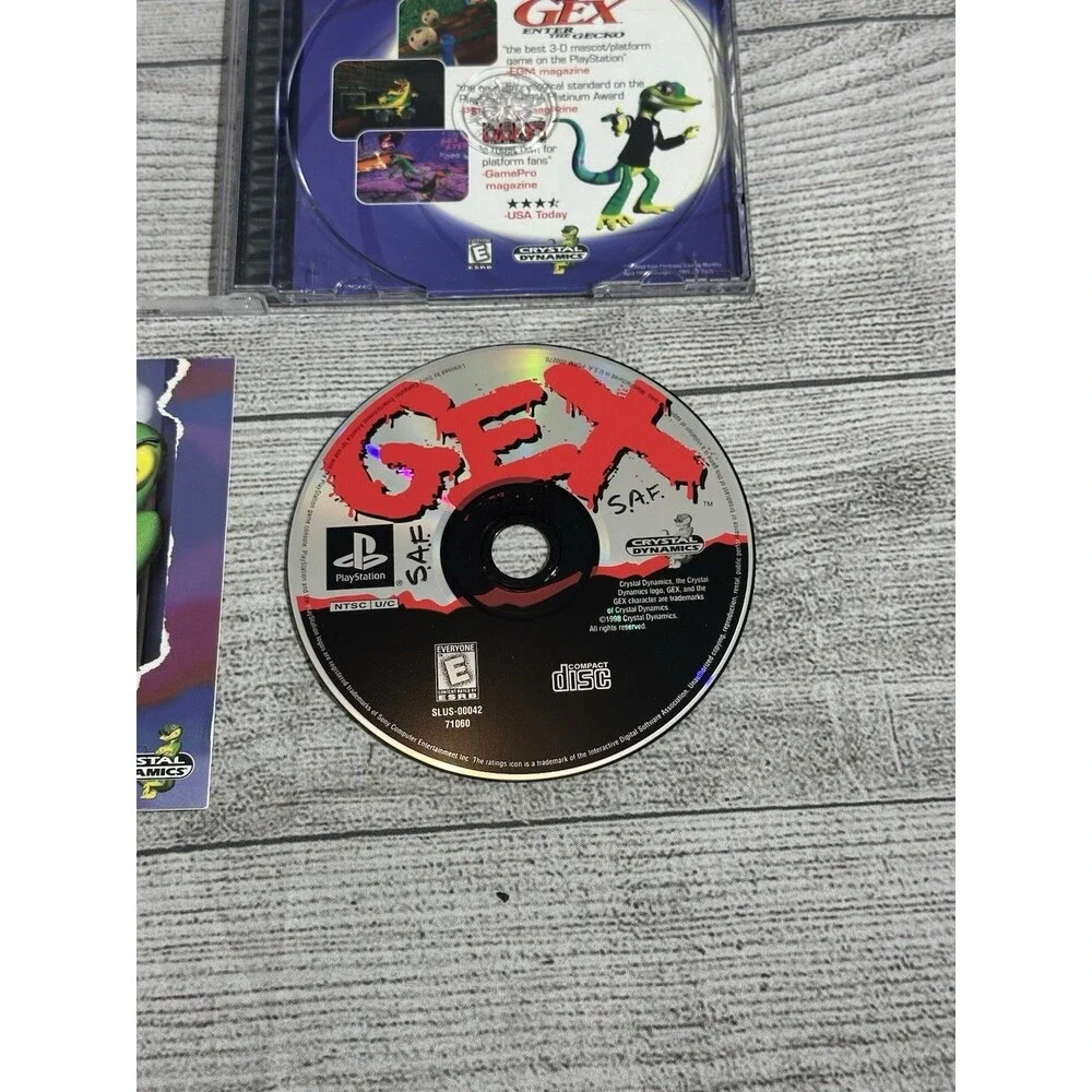 Gex PlayStation 1 PS1 Original Black Label Gex 1 Complete Tested CIB